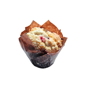 Red fruit crumble muffin